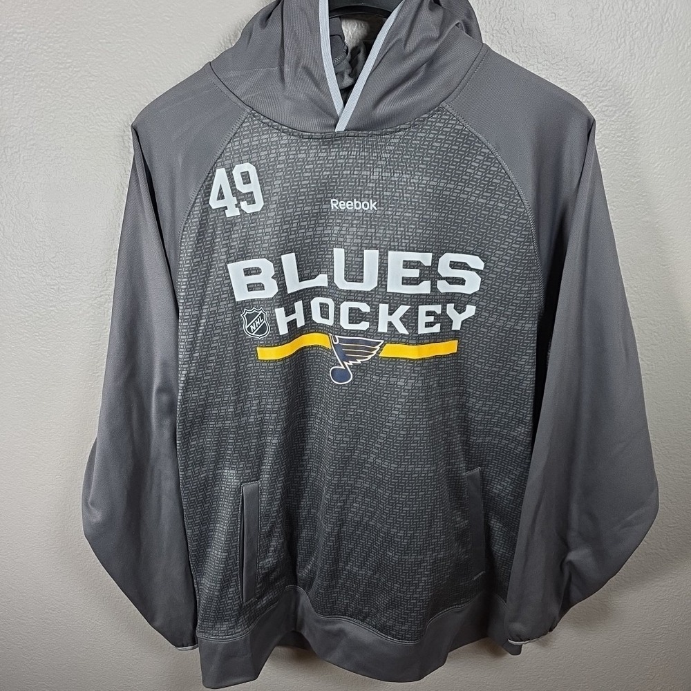 St. Louis Blues Hockey 49 Reebok Hoodie Men's Large Center Ice NHL